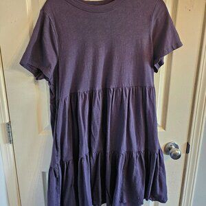 Old Navy Slub-Knit Tiered Mini T-Shirt Swing Dress in Navy , Sz Lg, Never worn